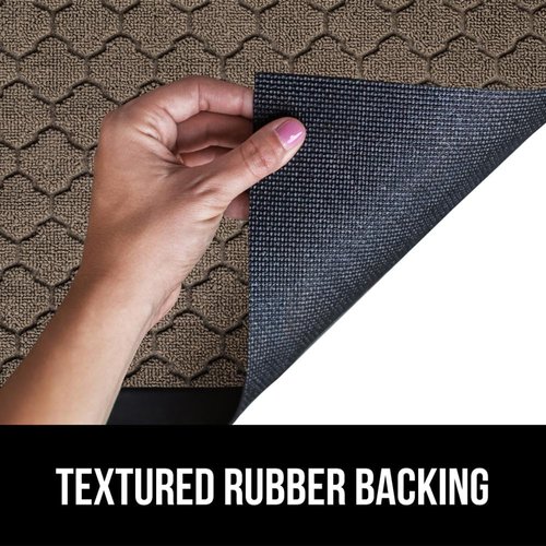 GORILLA GRIP Waterproof All-Season WeatherMAX Doormat - Natural Rubber, Stain & Fade Resistant, 29x17, Latte Quatrefoil