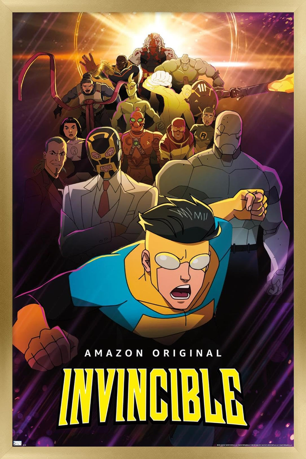 Invincible - Purple One Sheet Wall Poster, 22.4L" x 14.7W", Gold Framed Version
