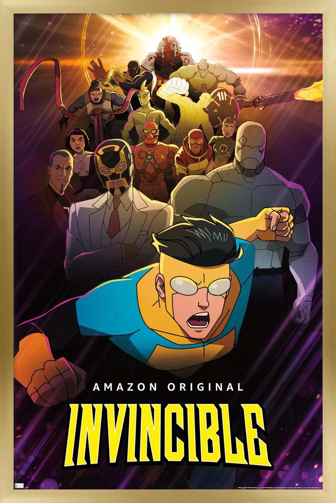 Invincible - Purple One Sheet Wall Poster, 22.4L" x 14.7W", Gold Framed Version