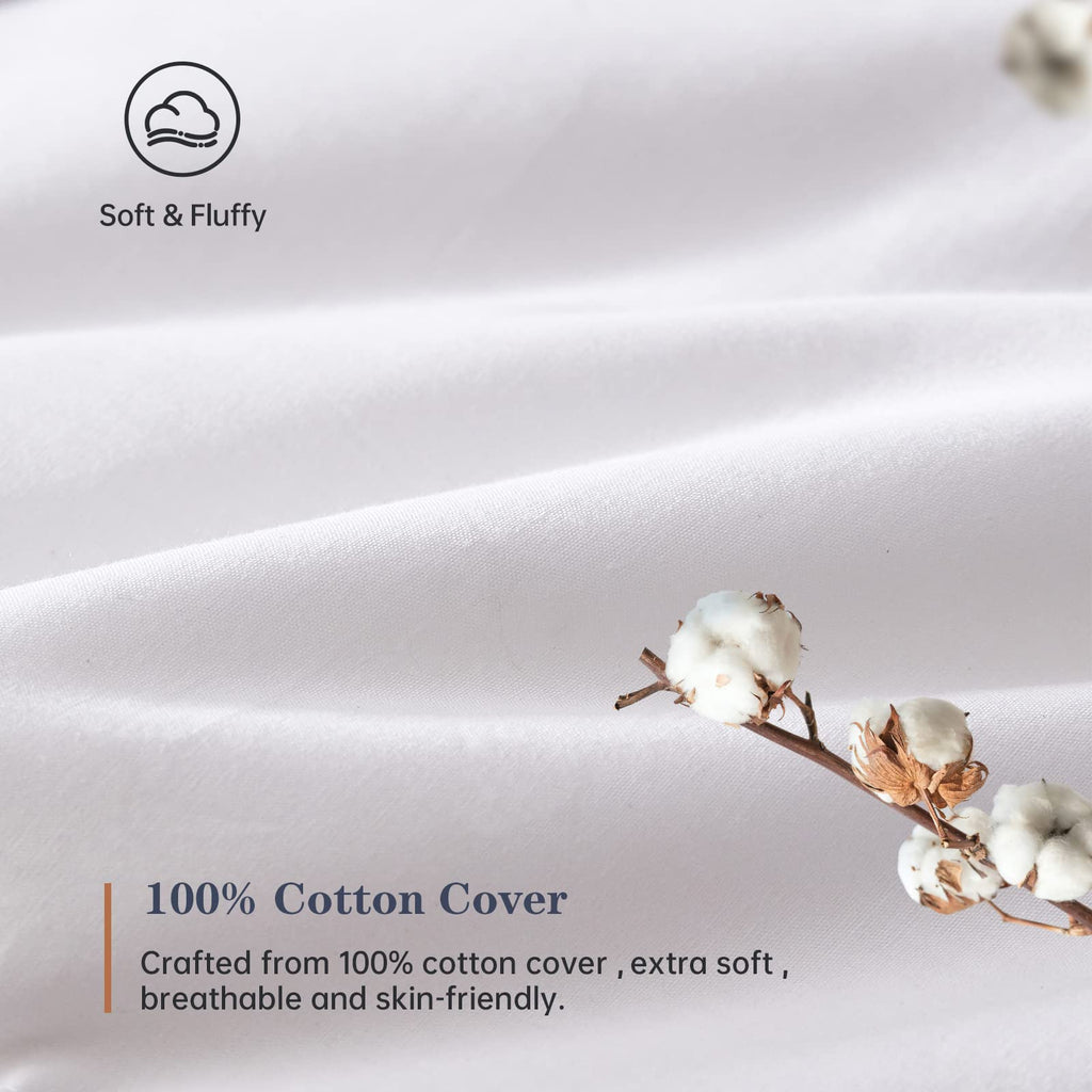 Simple&Opulence Down Alternative Comforter, King Size Duvet Insert with 100% Cotton Cover, Ultra-Soft Microfiber Quilted All Season Breathable Cooling Bed Comforter (King, White)