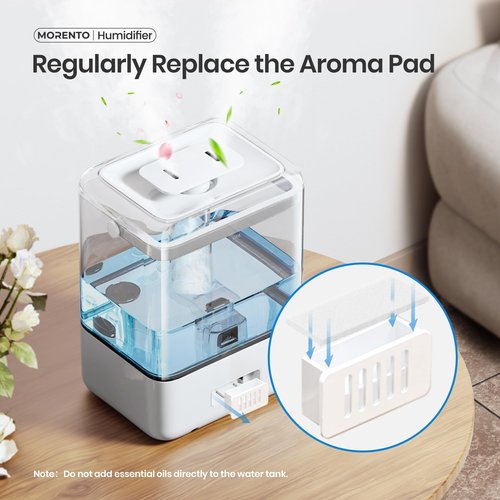 MORENTO Humidifier Replacement Water Filters 10 Pack & Aroma Pads 10 Pack for MR6w Humidifier, Top Fill Humidifiers Filters to Improve Humidification Efficiency