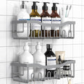 EUDELE Shower Caddy - 2 Pack Adhesive Organizer for Bathroom & Kitchen Storage | Rustproof Stainless Steel