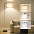 SUNMORY Arc Floor Lamp - Modern Design with 9W Adjustable 3-Color Bulb | Tall Metal Lamp for Living Room, Bedroom, Office (Black)