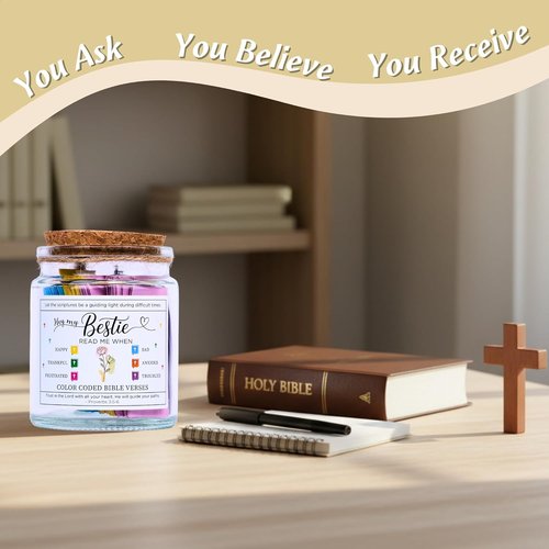 Bible Verse Jar - 92 Inspirational Scriptures for Encouragement | Thoughtful Christian Gift for Friends