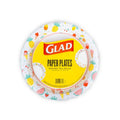 Glad Round Disposable Paper Plates, Picnic Pattern - Strong, Sturdy, Soak Proof, and Microwavable Decorative Plates for Dinner and Everyday Use, 10 Inch, 50 Count