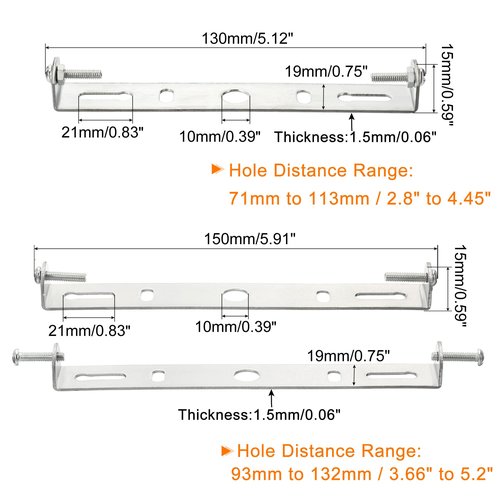 MECCANIXITY Ceiling Light Plate, 130mm 150mm Lighting Fixture Mounting Bracket Light Crossbar for Home Office Chandelier, Pack of 4