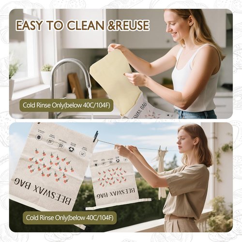Beeswax Bread Bags (2026 New Upgrade) 2-Pack Reusable Bread Bags for Homemade Bread Sourdough,17"×13"100% Linen Moisture-proof Lined XL Beeswax Bread Bag with Buckle&1Bowl Covers,Keeps Fresh Longer