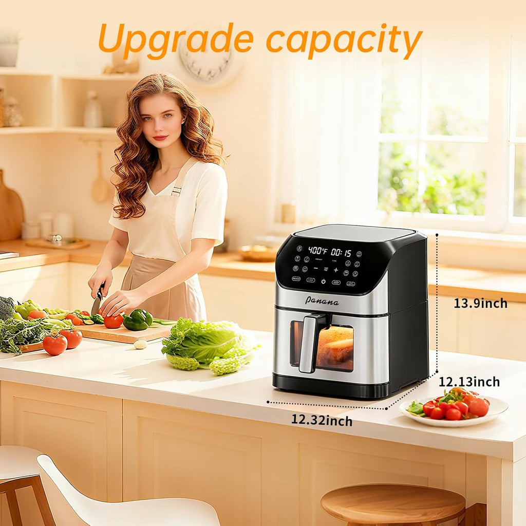 Panana Air Fryer 8.5QT - Quick & Easy Cooking with 10 Presets, LED Display & Touch Control