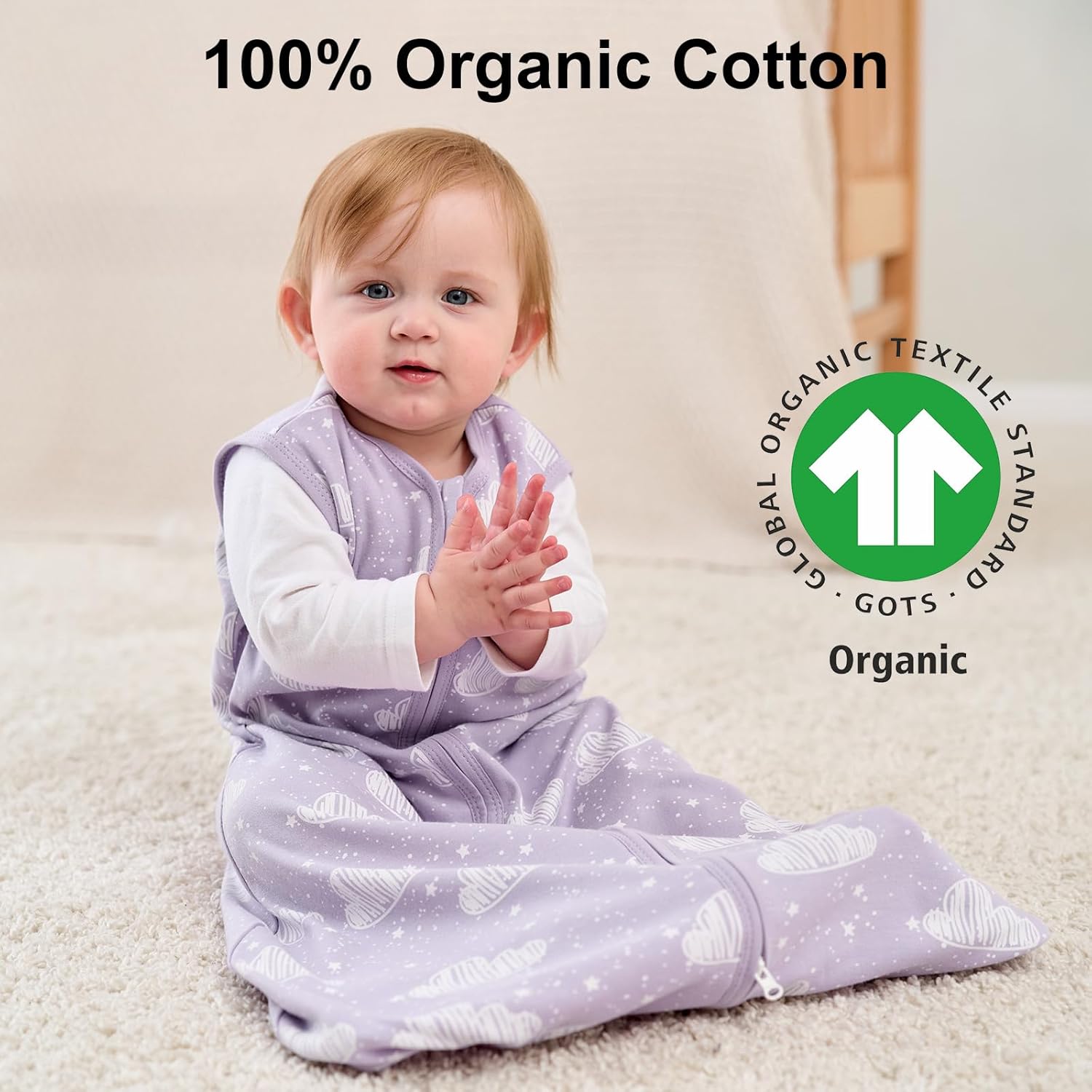 Yoofoss Baby Sleep Sack | 100% Organic Cotton Wearable Blanket for 18-24 Months | 3-Pack, Lightweight & Comfy