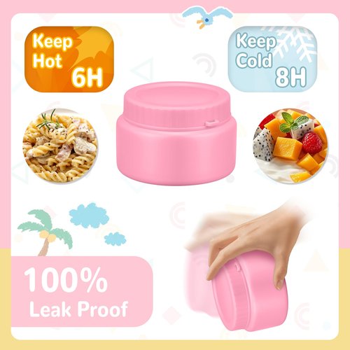 Bento Lunch Box Kids with 9oz Soup Thermo, Kids Leakproof Lunch Food Containers with 4 Compartment, Insulated Lunch Bag for Girls Boys to School Travel