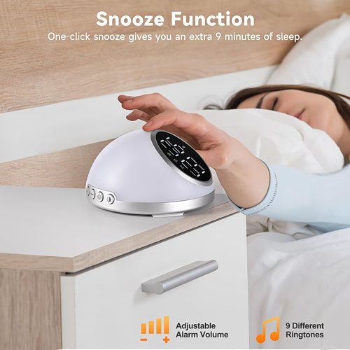 Fansbe Direct Alarm Clocks Up to 10 Alarms Alarm Clock for Bedroom, White