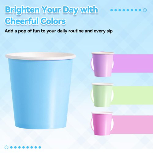 Leafory 4oz Mini Paper Cups, 100 Pack Disposable Bathroom Mouthwash Cups, Espresso Extraction Cup for Home, Office, Bathroom Use, Blue