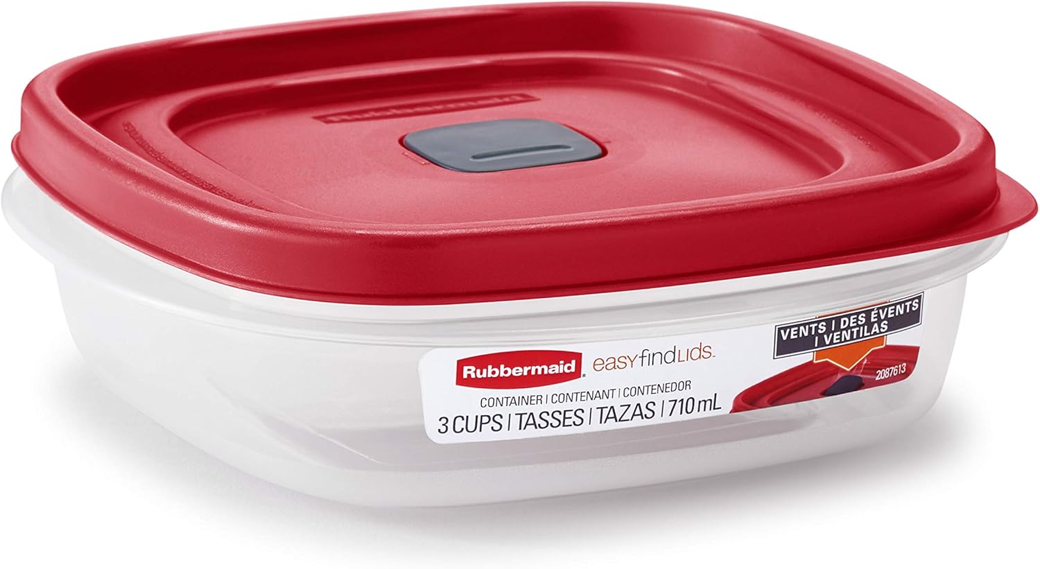 Rubbermaid EasyFindLids Food Storage Containers - BPA-Free, Microwave & Dishwasher Safe, Racer Red | Pack of 12