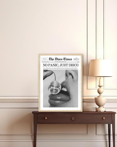 iHery Disco Ball Wall Art Print - Trendy Unframed Canvas Poster for Home Décor | 12x16in