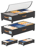 ZHITTHOME 2Pack Under Bed Storage with Wheels, 58L XXL UnderBed Shoe Storage Containers, Clothes Organizer & Bedroom Furniture Organizers, Foldable Home Storage Bins for Bedroom Organization - Classic