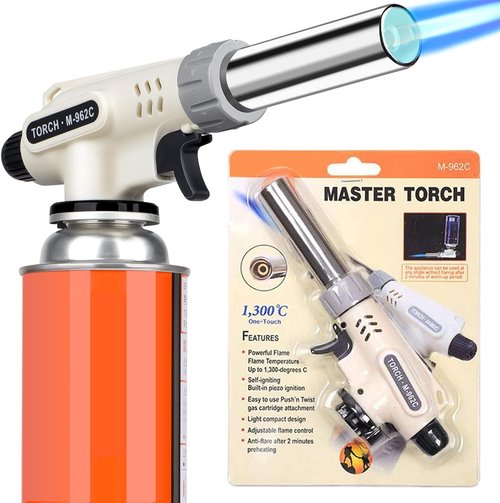 Culinary Professional Butane Torch - Adjustable Flame Cooking Tool for Crème Brûlée | Upgrade Design
