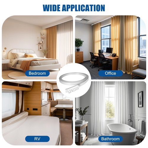 Flexible Ceiling Curtain Track 3m/9.8ft - Bendable PVC with Embedded Steel Plate, Heavy Duty Ceiling Mounted Curtain Track for Windows, Room Divider, RV, Shower