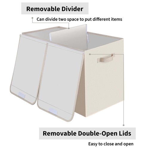GRANNY SAYS Storage Chest with Lids, Foldable Storage Organizer with Handles, Multi-Purpose Large Storage Box for Home, Bedroom, Living Room, Laundry Room, Brown
