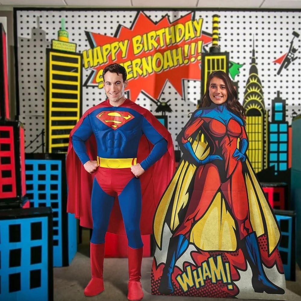 Female Superhero Cardboard Stand in Photo Stand-Up - Party Photo Booth Supplies