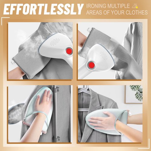 Garment Steamer Ironing Gloves – Anti Steam Heat-Resistant Glove with Thick Sponge Padding, Waterproof Surface, Ventilated Design, Built-In Finger Loop for Easy Ironing – Perfect for Collars, Sleeves