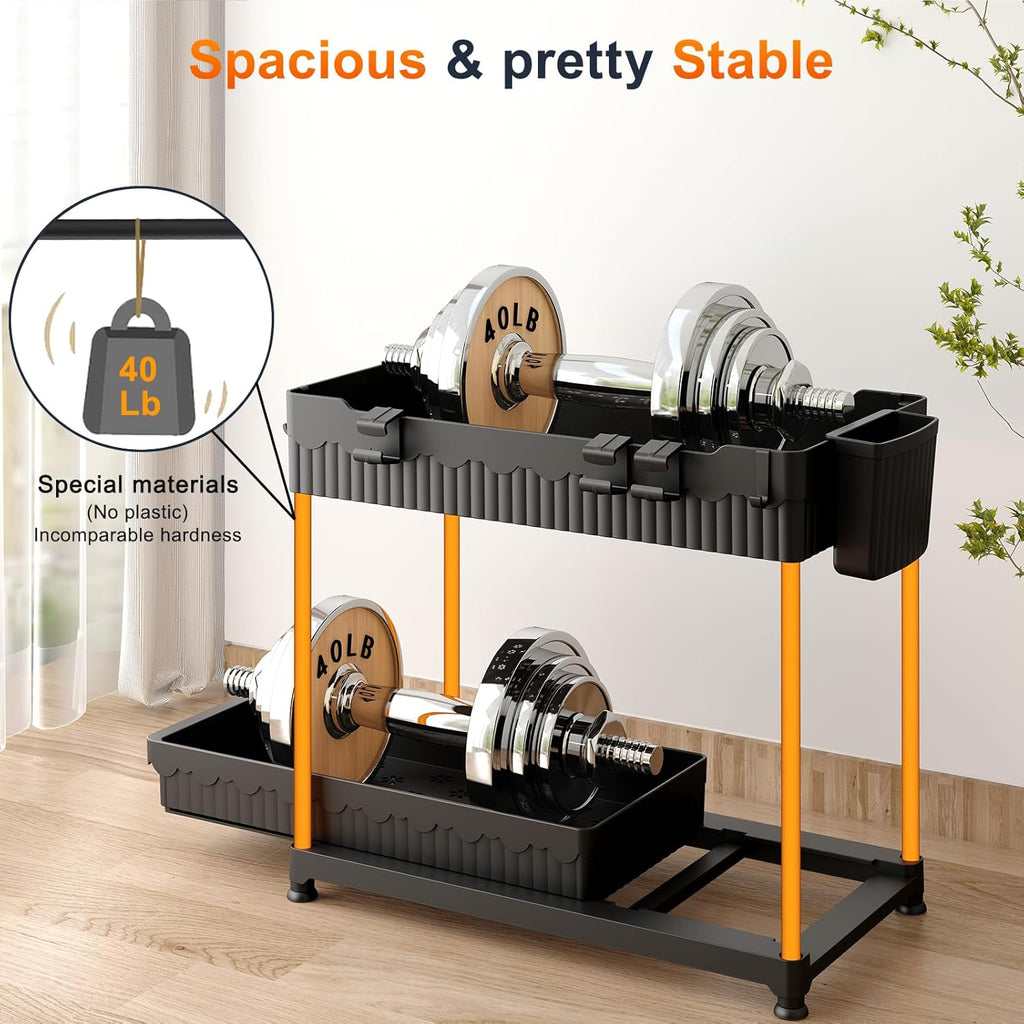 Sevenblue Under Sink Organizer - 2 Tier Multi-Use Pull Out Cabinet Storage with Hooks & Cups | Black, 4 Pack