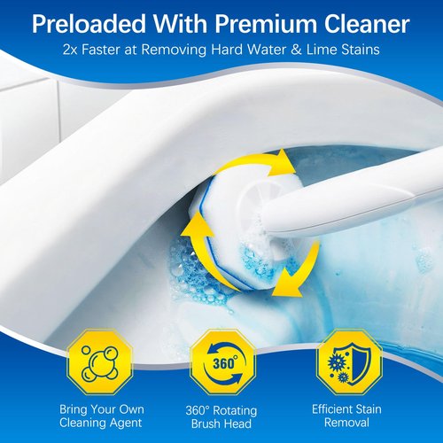 36 Count Toilet Wand Refills Compatible with Clorox Toilet Wand, Disposable Toilet Brush Heads, 5X Cleaning Power, Tear-Resistant, Fresh Scent