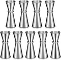 9 Pieces Jigger for Bartending Cocktail 2 oz 1 oz 304 Stainless Steel Glass Measuring Cup Shot Measure Cup Double Japanese Jigger for Bartender Bar Supplies(Silver)