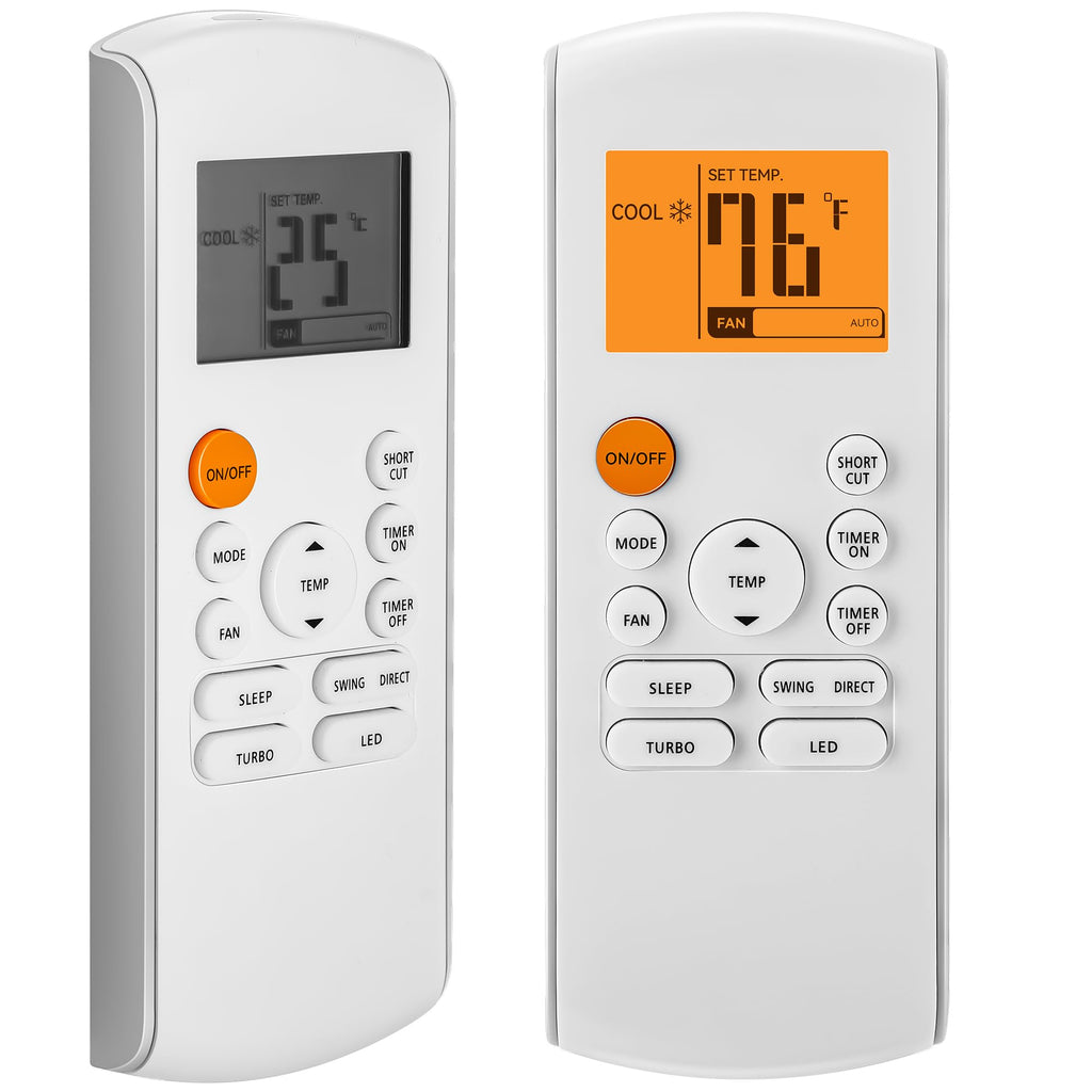 Saillong Smart Replacement Remote Control Compatible with Midea RG57/BGE Ac Air Conditioner, Includes 2 AAA Batteries, Portable Air Conditioner Parts