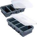 Souper Cubes 1 Cup Silicone Freezer Tray - Ideal for Broth, Leftovers & Meal Prep | Charcoal - 2-Pack