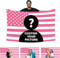 Custom American Flag - 3x5ft Personalized Pink Flag with Photo & Text | Perfect for Bedroom & Dorm Decor