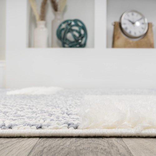 JONATHAN Y Geometric High-Low Cream/Gray Runner Rug 2X8 ft, Kerstin for Living Room, Bedroom, Kitchen, Office, Easy-Cleaning, High Traffic, Pet-Friendly, Non-Shedding SNT100A-28