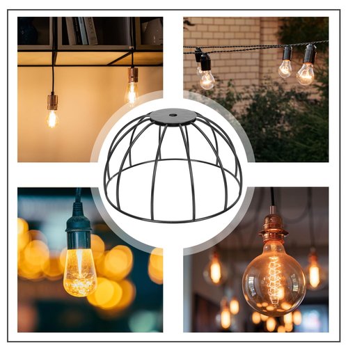 DOITOOL Black Chandelier Stand Iron Lampshade Bracket Pendant Lamp Holder E27 Compatible Ceiling Light Fixture for Home Bar Restaurant Bedroom Lighting