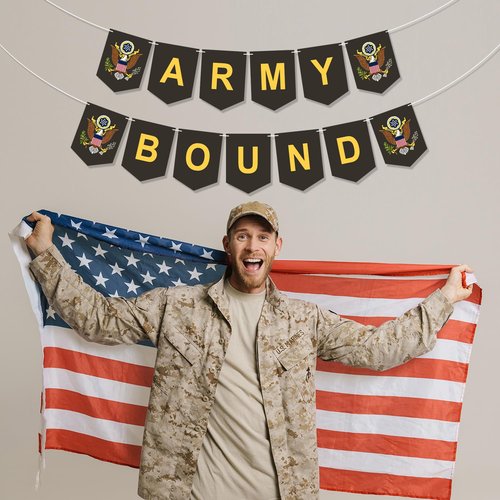 Military Bound Banner for Army Recruits, Graduation & Farewell Parties - Decoration Supplies