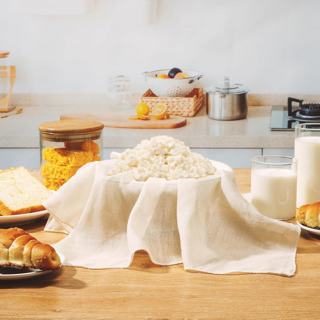 Skiennix Cheese Cloths - 4PCS 36x36 Inch Unbleached Cotton Straining Cloths for Cooking & Cheese Making
