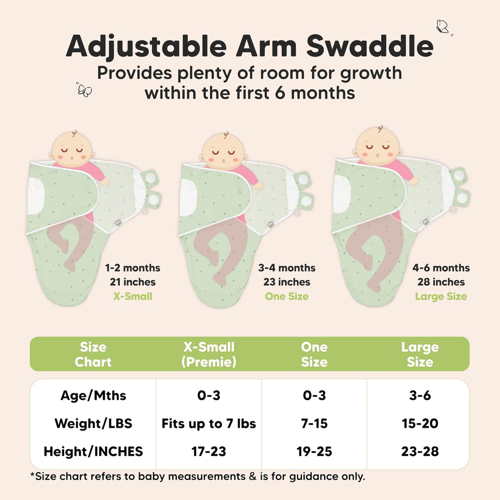 Skiennix Organic Baby Swaddle Sleep Sacks - Soft & Snug Swaddles for Newborns 3-6 Months | Bunnies Design, Large
