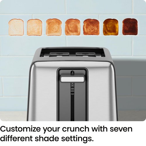Chefman 2 Slice Toaster, 7 Shade Settings, Removable Crumb Tray, Thick Bread and Bagel Toaster with Defrost and Cancel Buttons – Black