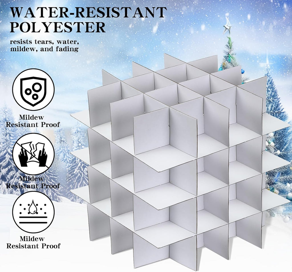 Christmas Tree Ball Organizer - Hard Plastic Ornament Storage Box for Up to 64 Ornaments