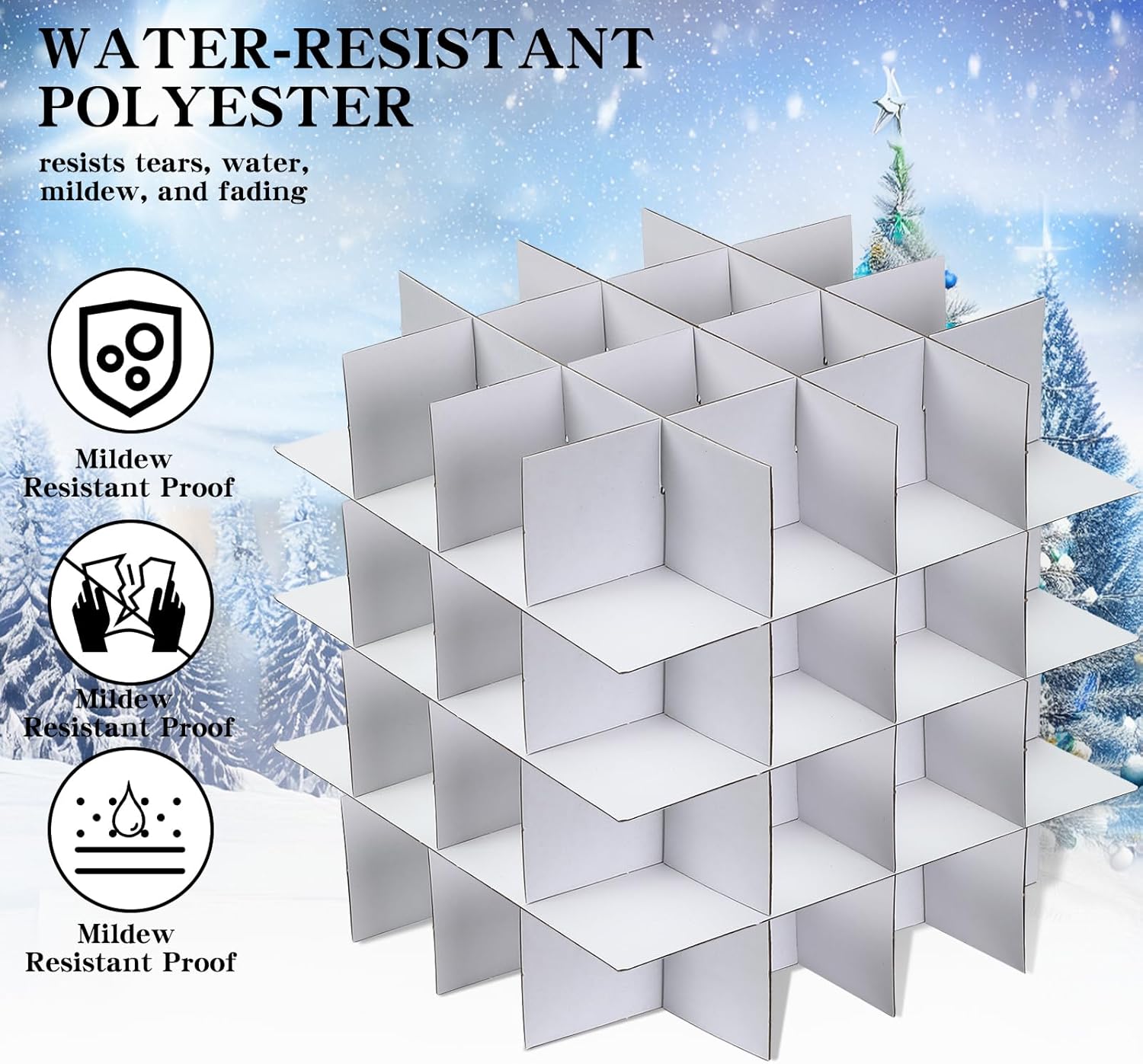 Christmas Tree Ball Organizer - Hard Plastic Ornament Storage Box for Up to 64 Ornaments
