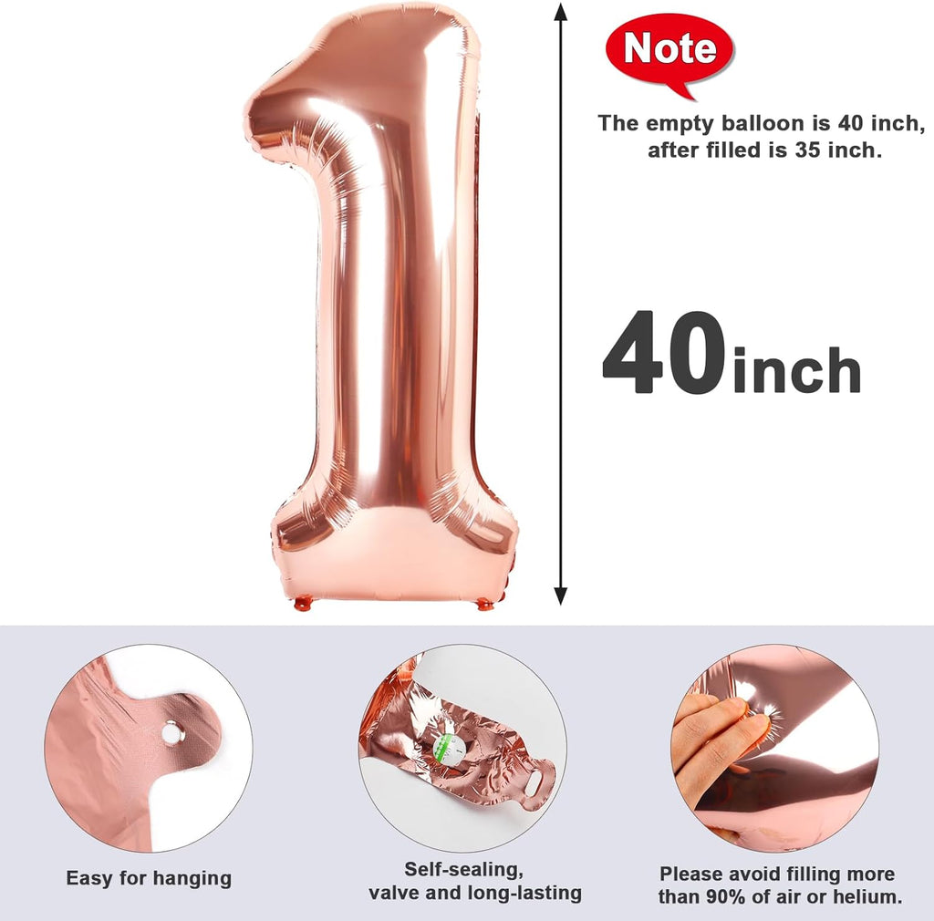 Rose Gold Number 19 Balloons by [Brand Name] - 40-Inch Foil Birthday Decorations for Men & Women