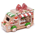 Hodao Gingerbread Sweets Truck Figurine – Resin Christmas Decorations for Home, Indoor Tabletop Decor, Candy & Cupcake Details, Cute Holiday Ornaments, Mini Collectible Gift for Families