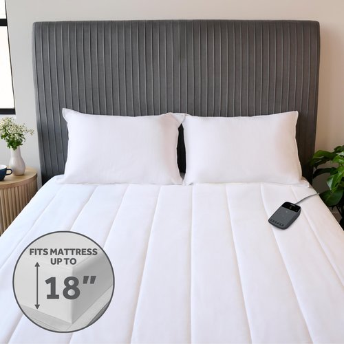 Sunbeam Polyester Wi-Fi Connected Mattress Pad, Electric Blanket, 10 Heat Settings, Full Size