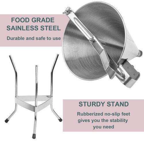 Stainless Steel Confectionery Funnels with Stand and 3 Nozzles, Commercial Grade Cake Decorating Tool Bakery Use, Precise Dispensing and Filling
