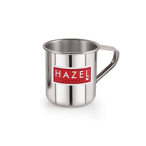 Hazel Stainless Steel Multipurpose Mug | Steel Camping Mug | Steel Mug for Bathroom Shower Home | Strong and Sturdy Mug, 500 ml, Silver