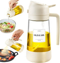PARACITY Oil Dispenser Bottle - 2-in-1 Olive Oil Sprayer & Dispenser | 500ML White for Cooking & BBQ