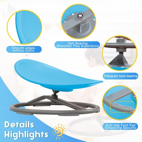 BABAMU Spinning Chair for Autistic Kids, Sensory Swivel Chair, Autism Sensory Products, Autism Toys, Sensory Toy for ADHD Children, Training Body Coordination (Blue)