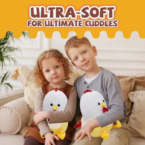 Yulefly Chicken Banana Plush Pillow, 11-Inch Cute Chicken Stuffed Animal Banana Plushie Toys for Birthday