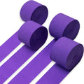 PartyWoo Purple Crepe Paper Streamers - 4 Pack of 328ft Dark Purple for Birthday & Baby Shower Decor