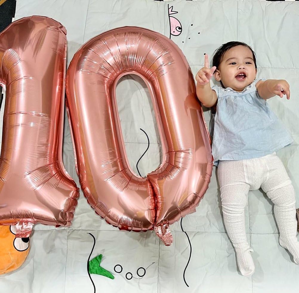 Rose Gold Number Balloons - 40 Inch 0 Balloon for Birthday Decorations | Perfect for Any Celebration