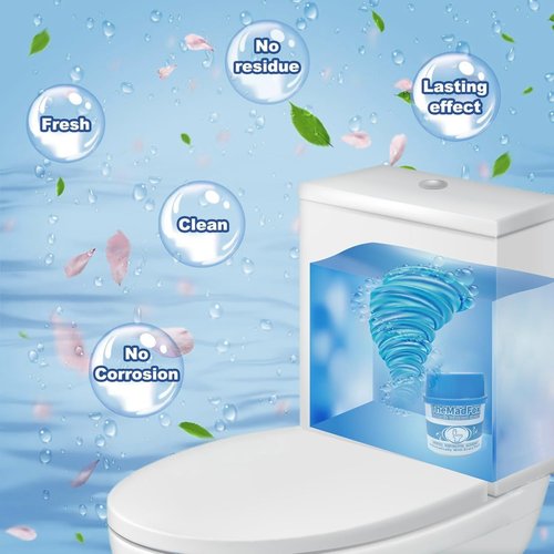 TheMadFox 6 Pcs Enzymatic Automatic Toilet Bowl Cleaner Bottles, Long-Lasting Toilet Tank Cleaner for Hard Water Stains & Rings, Septic Safe Toilet Cleaner for Tank Bathroom