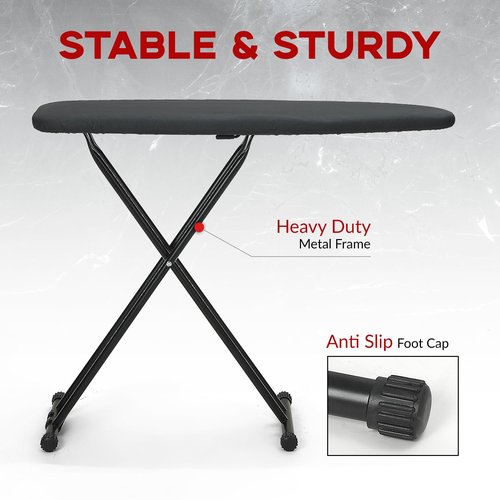 Ironing Board Full Size 54x14, RAINHOL Heavy Duty Iron Board with Thick Padded Cover, Height Adjustable Ironing Boards with Smart Hanger, Heat-Resistant Silicone Pad Iron Rest